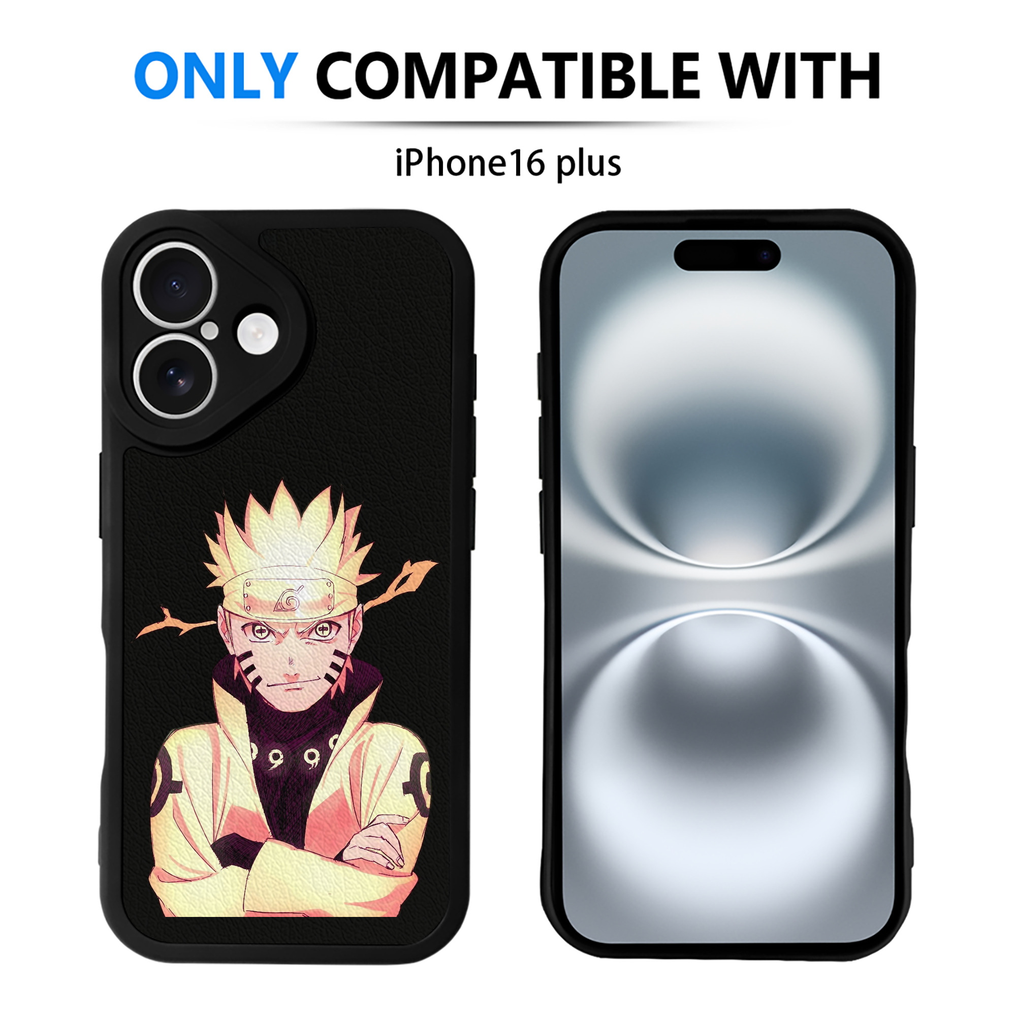 （画像用） NARUTO -ナルト- うずまき ナルト Uzumaki Naruto 【iPhone 16シリーズ対応】シリコンスマホケース（レザー調） 材質：シリコン